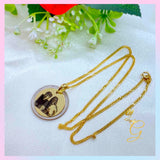 18K Real Solid Gold Picture Necklace 18”
