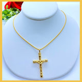 18K Real Gold Cross  Necklace 22”