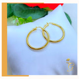 18K Real Gold Hoop Earrings