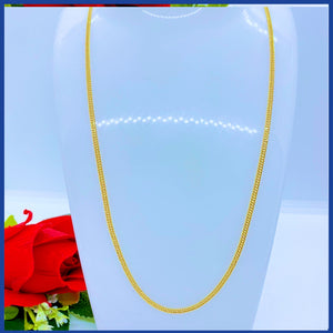 18K Real Gold Curb Chain 24”