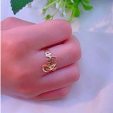 18K Real Solid Gold Personalized Name Ring (for kids and adult)