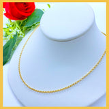 18K Real Gold Rolo Chain 18”