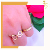 18K Real Solid Gold Personalized Infinity Intial Ring