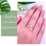 18K Real Solid Gold Initial Ring  Adjustable