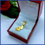 18K Real Gold  Personalized Heart with initial Pendant
